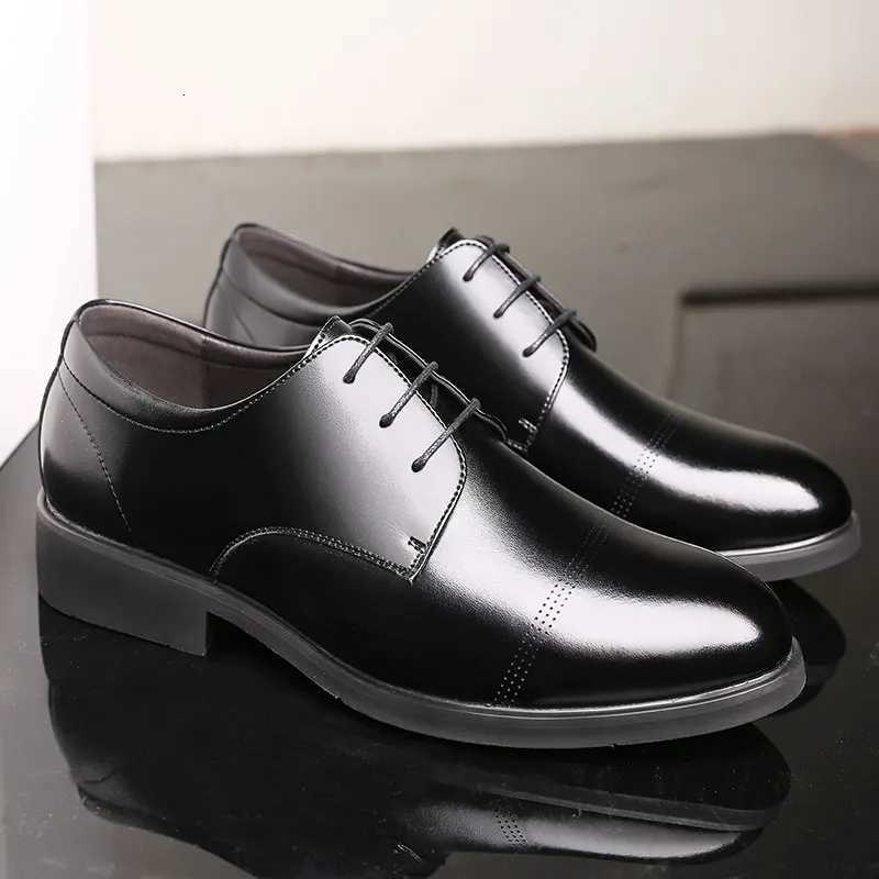 FUQIAO Formal Height Increasing Shoes Man Taller Elevator 6CM Invisible Insole For Men Heighten Increased Oxfords Business LiftXJ250710