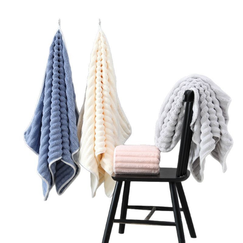 3 pieces Coral fleece towel, large bath towel, thickened face towel, household quick drying, absorbent, soft and non shedding towel