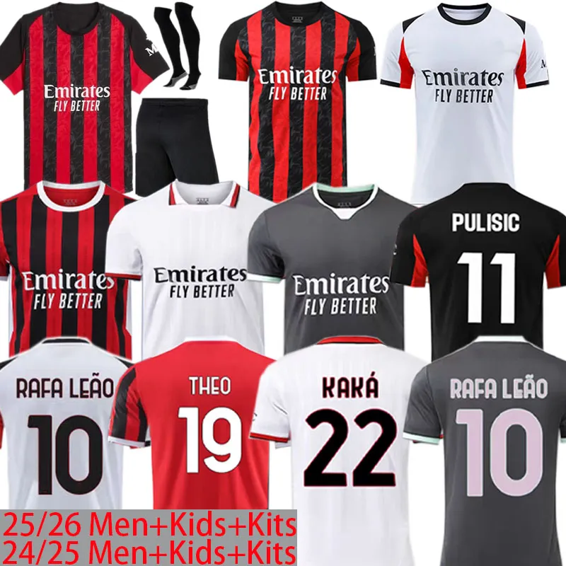 25 26 Maglia GIROUD 125 Year RAFA LEAO PULISIC Soccer Jersey Kid Kit long sleeve Home Away 3rd Football Shirts Calcio Maillot TOMORI THEO Pleasures Fourth AC