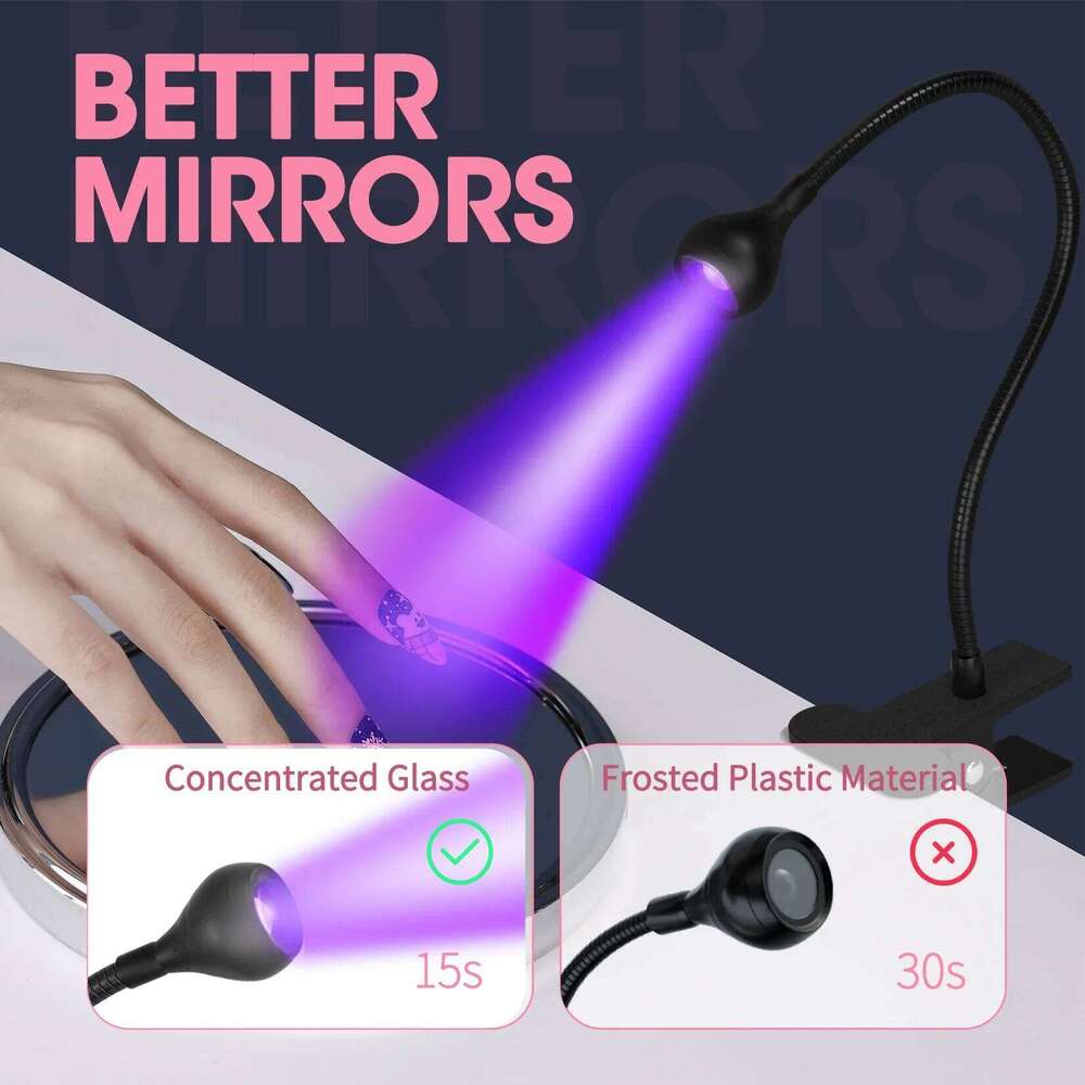 Dryer Light UV Nail lamp 395nm Wavelength Clip-on Desk Mini USB For Gel Nails ongle Manicure Salon Tools X250710