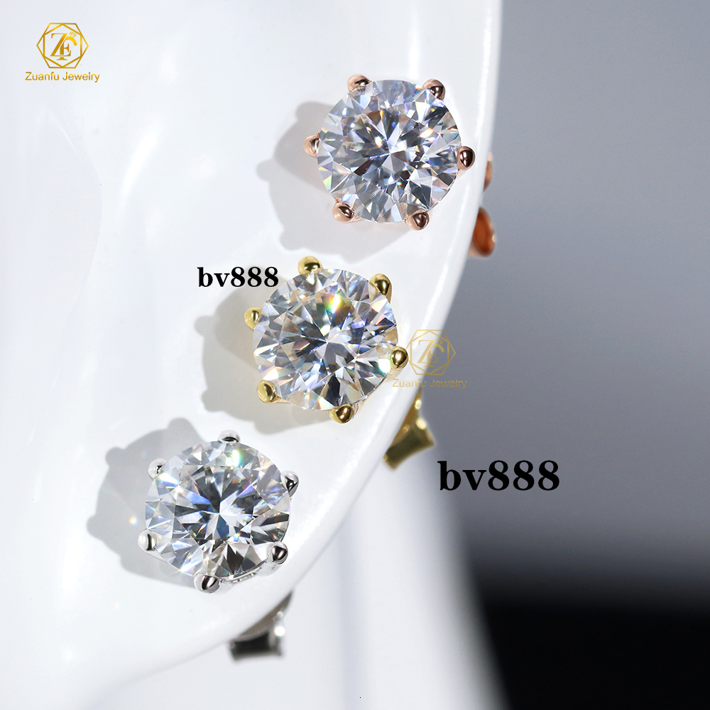 IGI Certified 0.5CT 1CT 1.5CT 2CT Lab Diamond Stud Earrings 6 Prongs DEF Color VVS VS Clarity HPHT CVD Diamonds Earrings