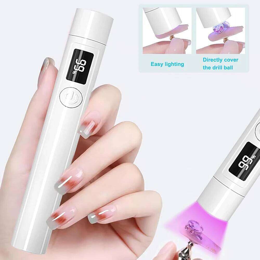 White Mini Handheld with Stand USB Rechargeable Nail UV Light Fast Curing for Gel Nails Portable Lamp X250710