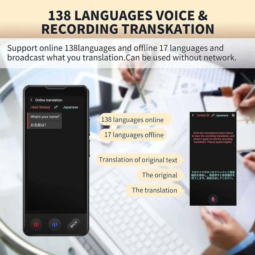 Designer brand new intelligent AI Deepsearch voice precision Chatgpt translator touch screen support photo offline recording fast