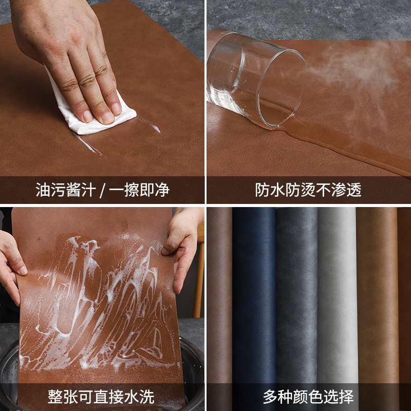 6 pieces PVC Double-sided Leather Dining Table Mat, Desktop Decoration, Home Dining Plate Mat, Anti Slip Bowl Mat, Thermal Insulation Mat