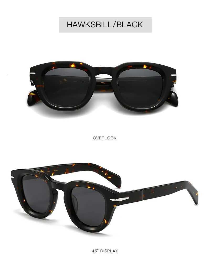 2025 Thick Round Polarized Sunglasses Men ic Black Eyewear Wen Acetate Fashion Eyees Man UV400 Outdoor ES W250709