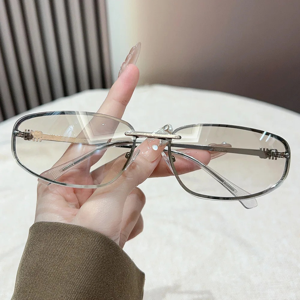 fashion hip hop alloy sunglasses women vintage silver cat eye sun glasses men Y2K punk eyewear uv400 driving shades 250708