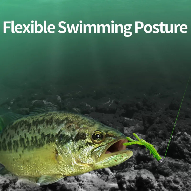 LINNHUE Floating Soft Shrimp Fishing Bait NED Rig Wobblers Swim Lure Jig Salt Silicone Swimbait with Fish Attractant y250708