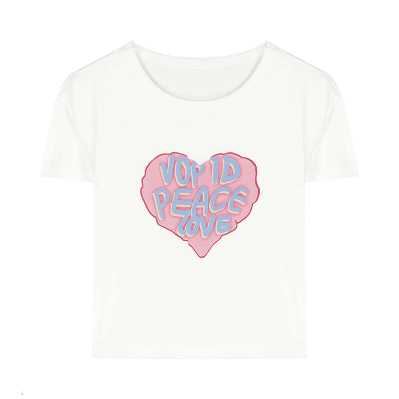 Sleeve T-Shirt For Women Summer New Ins Trend Sweet Spicy Girl Printed Design Short Slim Fit Student Top B5