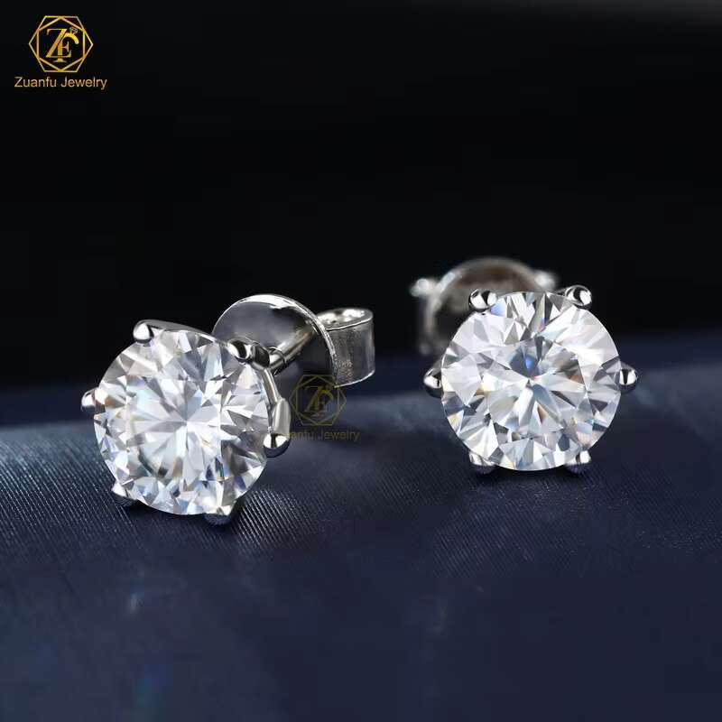 IGI Certified 0.5CT 1CT 1.5CT 2CT Lab Diamond Stud Earrings 6 Prongs DEF Color VVS VS Clarity HPHT CVD Diamonds Earrings