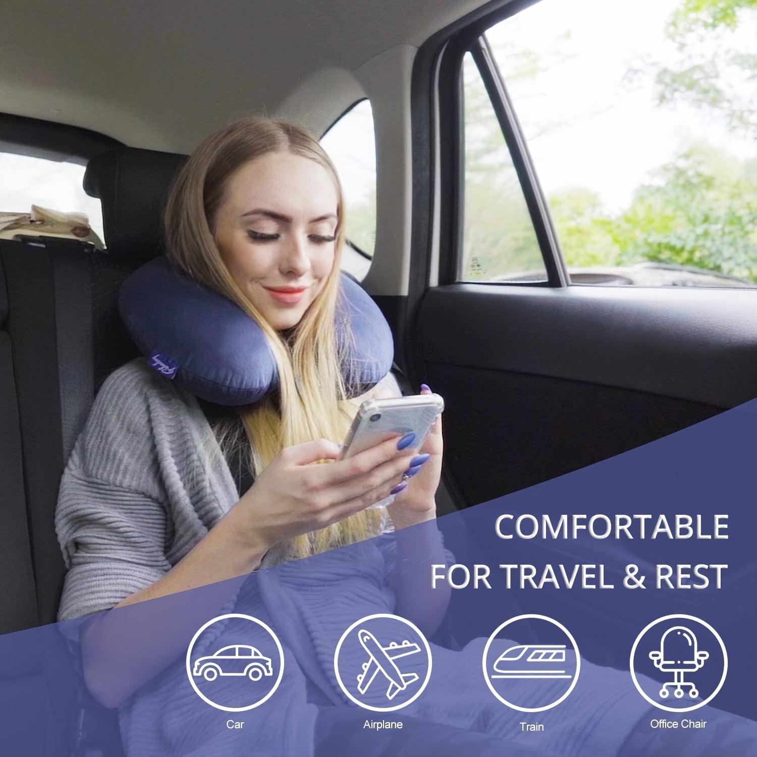 Travelling cervical pillow U-shaped pillow travel office nap cervical pillow velvet pillow memory cotton pillow core