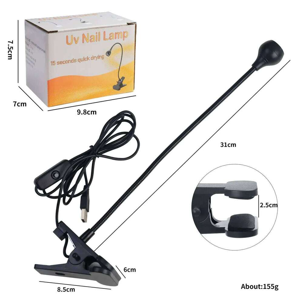LED UV Light for Drying Polish Gel Clip-On Flexible Desk Mini USB Lamp Portable Nail Dryer Manicure Salon Tools X250710