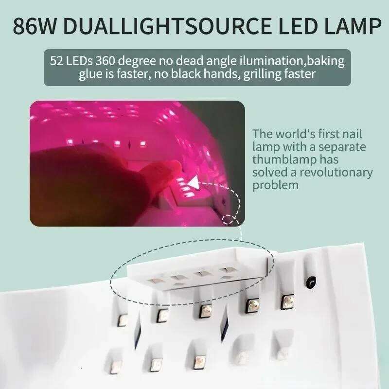NEW Rechargeable 86W UV LED Lamp Cordless Dryer Gel Polish Professional Nail Art Manicure Tools for Home and Salon X250709