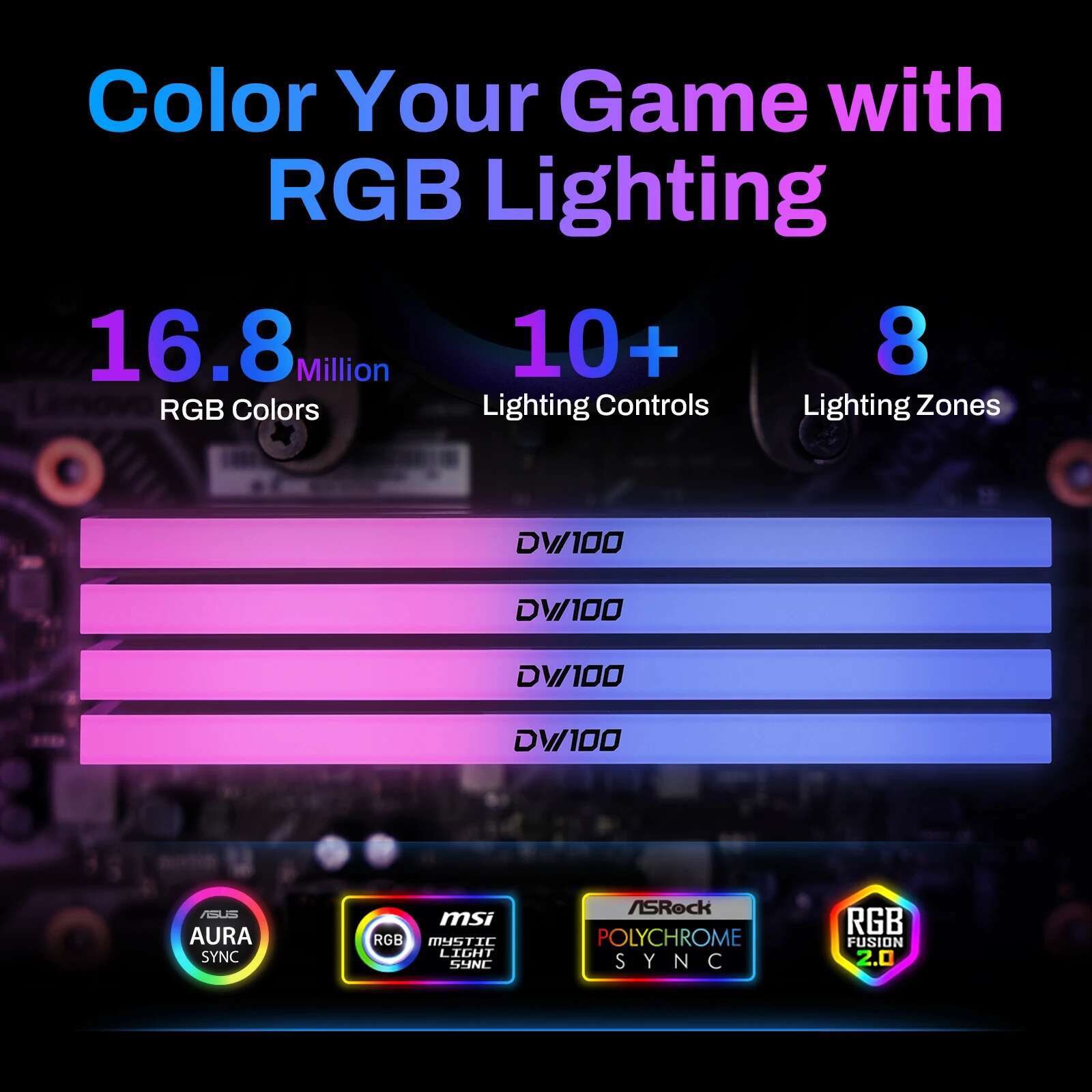 BIWIN DW100 RGB DDR5 RAM Memory 32GB(2x16GB) 6000MHz CL28 Gaming Computer Memory Compatible with XMP 3.0/AMD EXPO