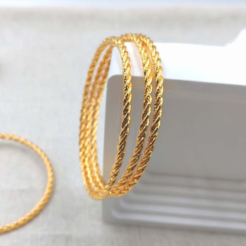 8pcs Fashion Dubai Bangle Jewelry Gold Color Dubai Bracelet for Men/Women Africa Arab Items Wedding Bridal Gifts 250324