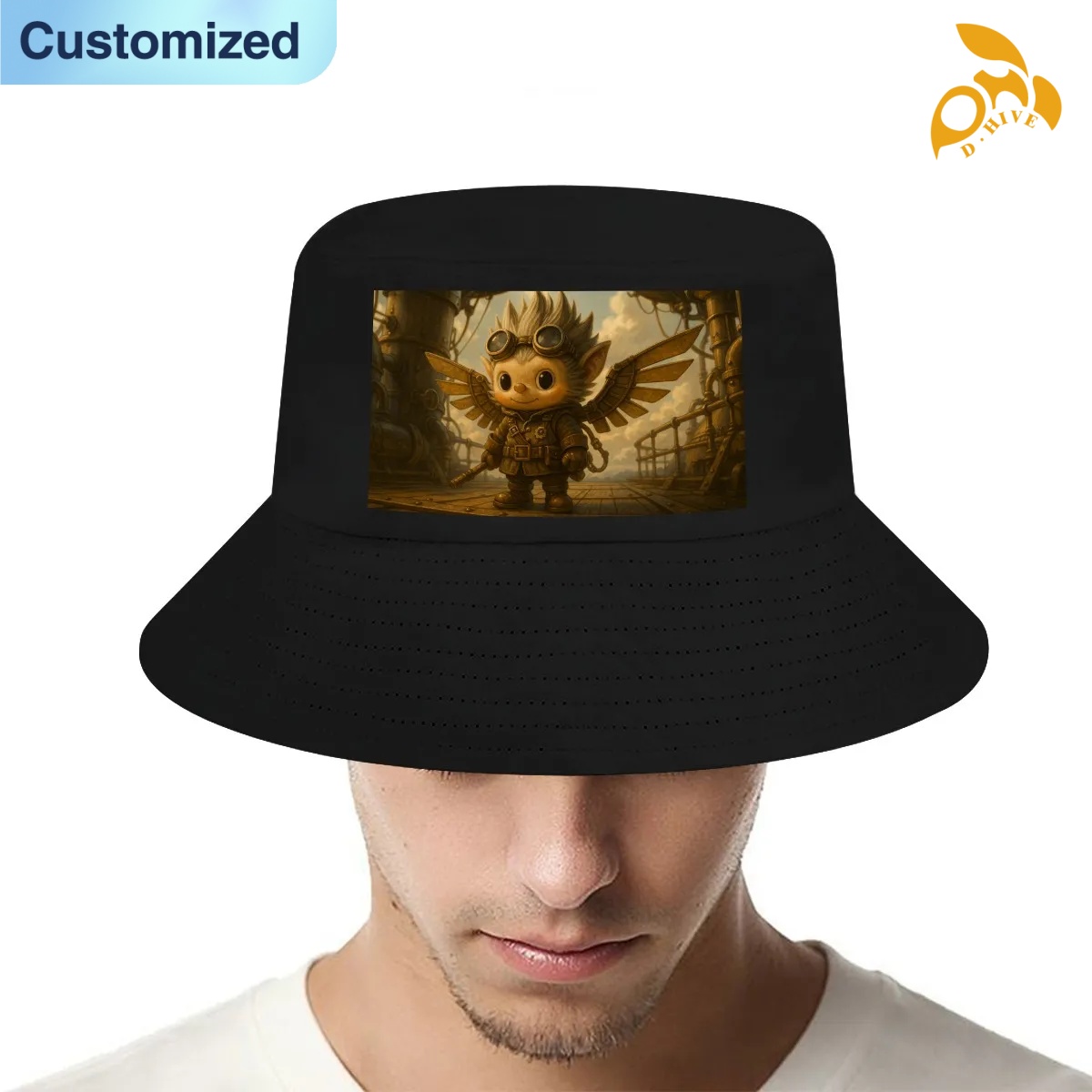 free shipping of customized Adult double-layer fisherman's hat with exquisite patterns from US