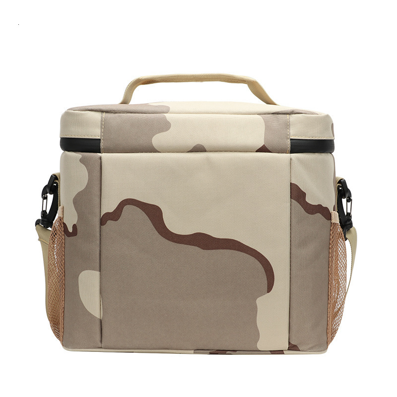 Square outdoor waterproof camouflage insulation bag wear-resistant Oxford cloth portable insulation bag convenient lunch box bag for work 240509