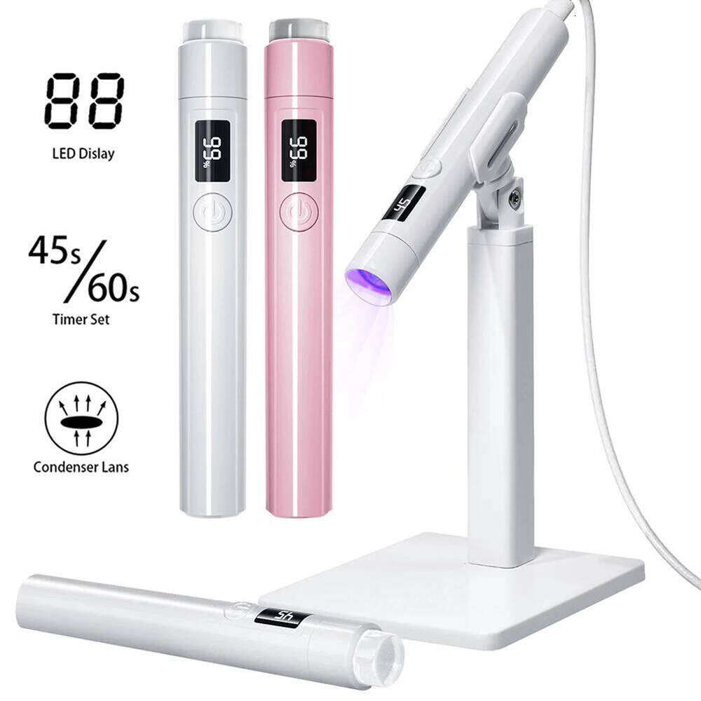 Ultraviolet Nails Drying Light Mini Flashlight Pen LED Display with Stand USB Rechargeable for Home DIY Manicure X250710