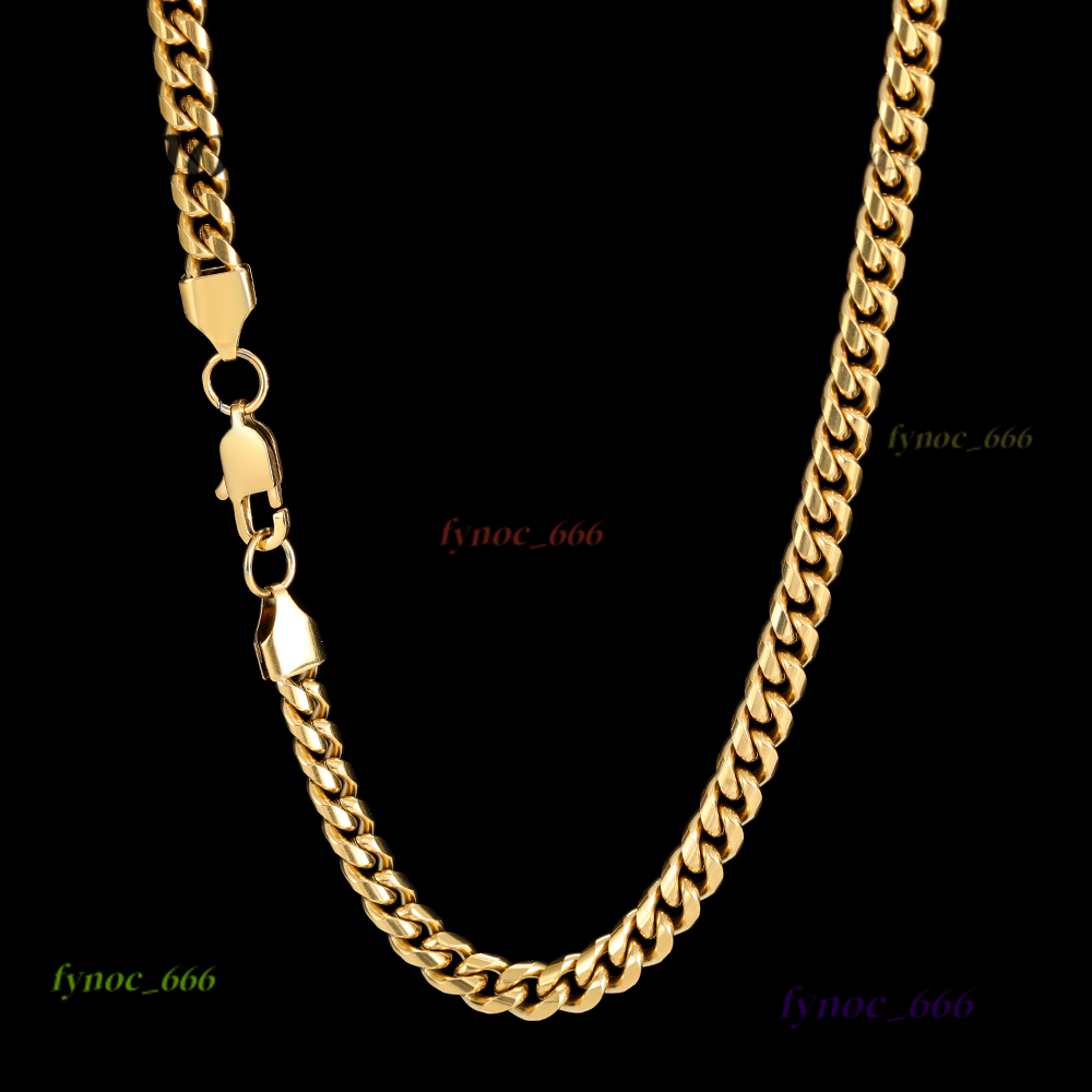 4/5/6/7/8/9mm Mens Stainless Steel Jewelry Miami Cuban Link Chain Hip Hop 18K Gold Plated Curb Link Chain Necklace