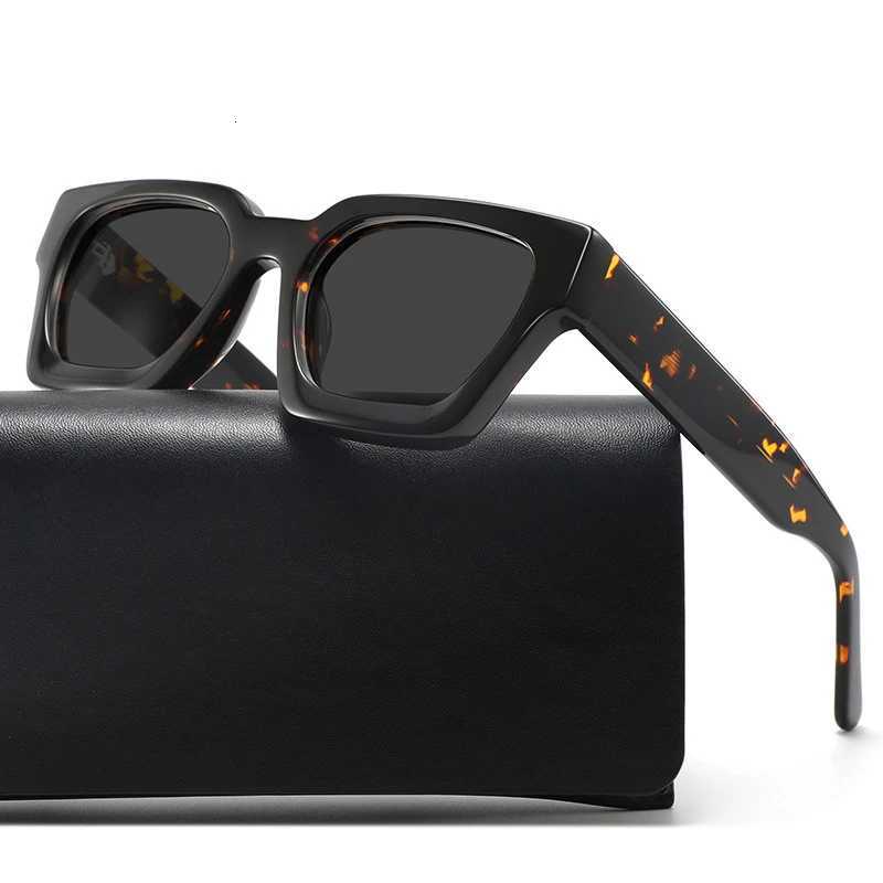 Top Quality Trendy Square Polarized Sunglasses for Men Wen Retro Acetate Sunglasses UV400 Anti-glare Sun Shade W250710