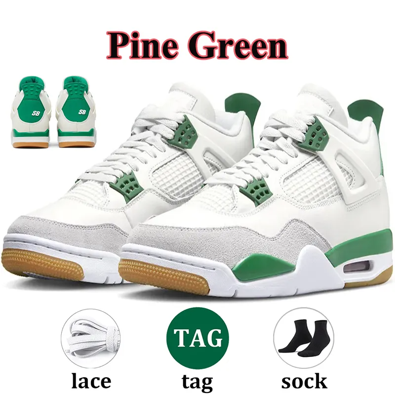Designer Shoes Mens 4 4s Basketball Shoes Sneakers Military Black Cat Pine Green Seafoam White Oreo Red Thunder Bred Cacao Cherry 11 11s j11 UNC Cool 