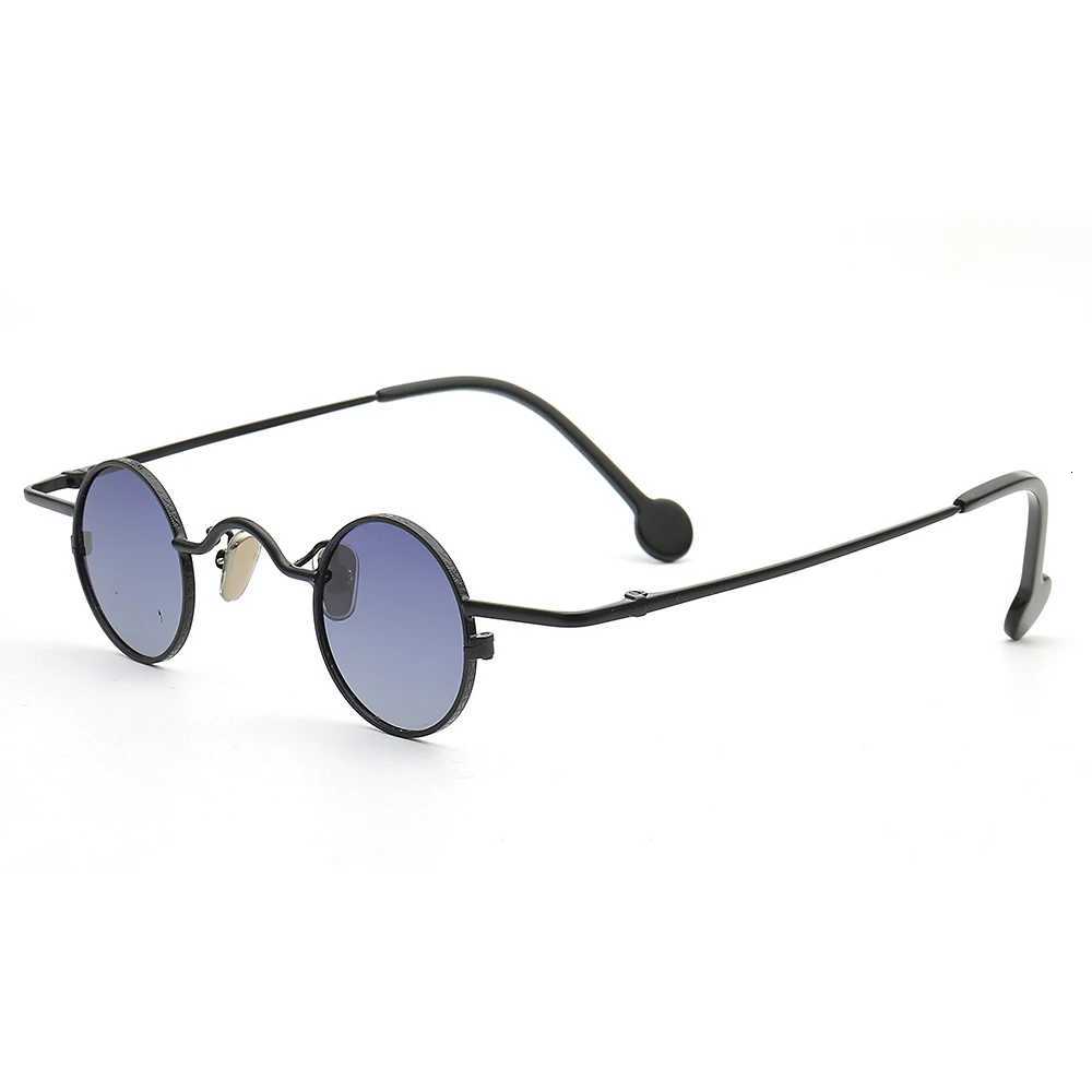Retro Men Round Sunglasses Polarized UV400 Sun Glasses Nerd Fashionable Light Brown Blue Metal Modern Driving Eyewear W250709