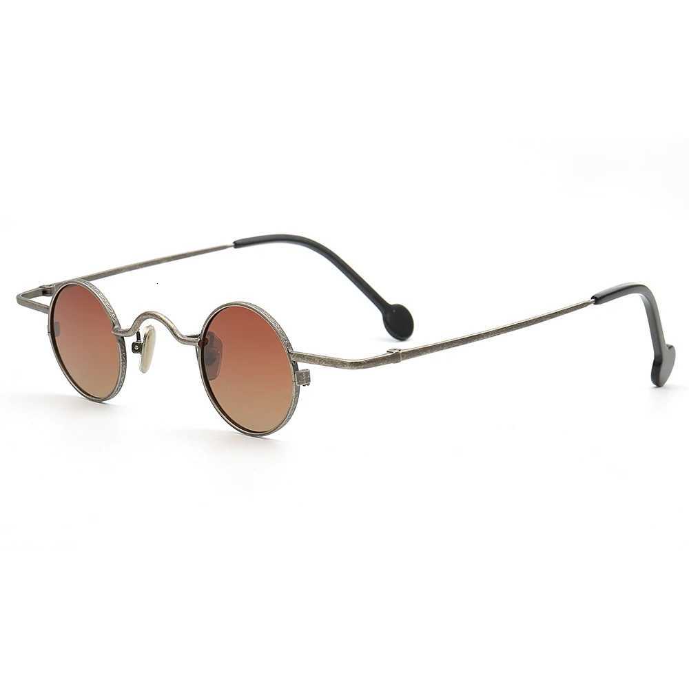 Retro Men Round Sunglasses Polarized UV400 Sun Glasses Nerd Fashionable Light Brown Blue Metal Modern Driving Eyewear W250709