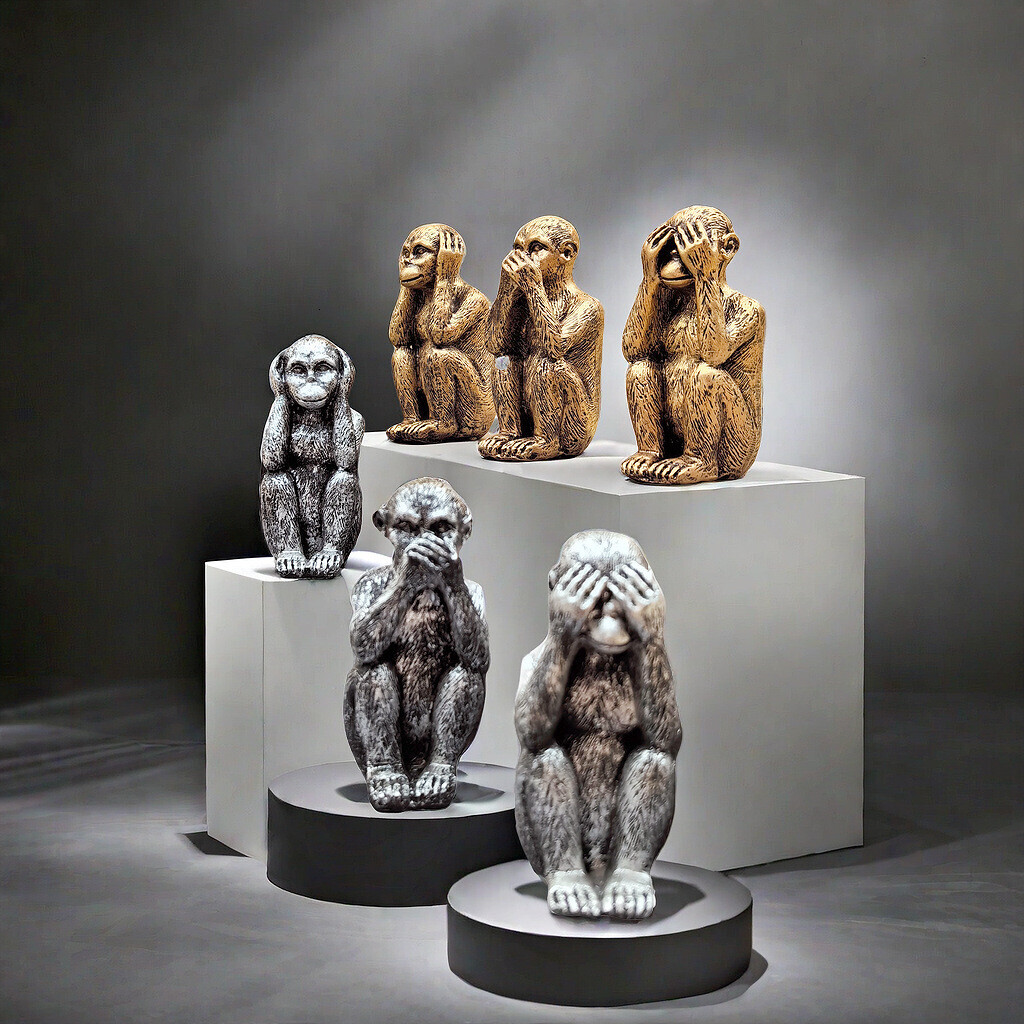 The new model doesn't listen, doesn't look, doesn't say, Prutz desktop decoration creative three no monkey crafts home decoration