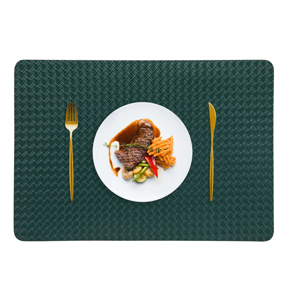 6 pieces Nordic Style Creative Double-Sided Woven Leather Placemat Dining Heat Insulation High-End Hotel Home Anti-Scald Table Mat