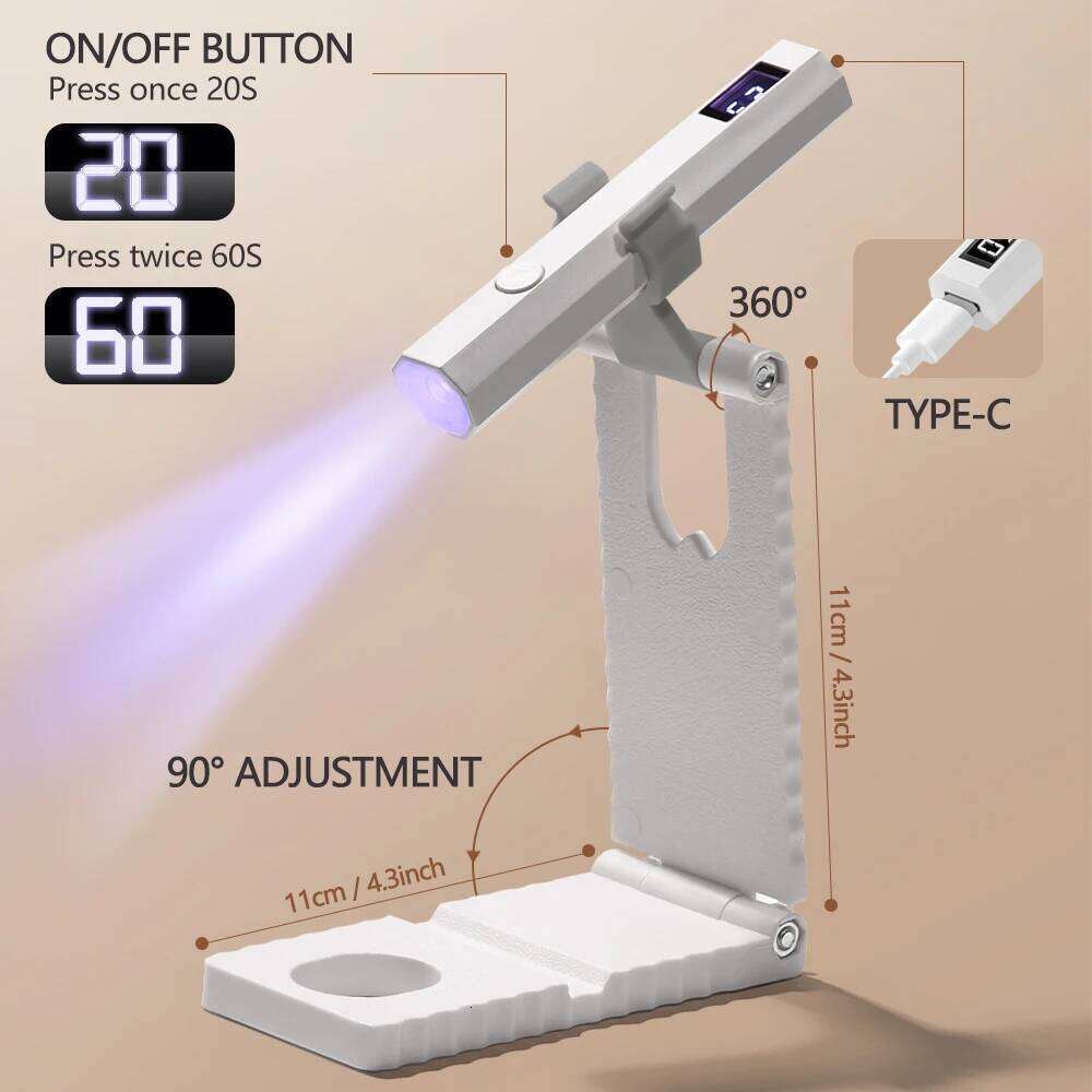 Timing Display Portable Handheld Mini Lamp With Bracket Family Quick Dry Flashlight Pen Chargeable Nail Dryer hine Uv X250710