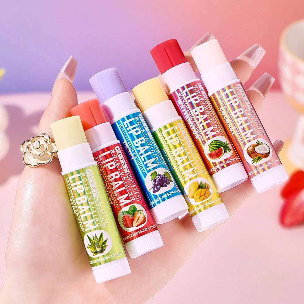 Fruit Natural Strawberry Grape Flavor With Vitamin E and Coconut Oil Care Moisturizing Smoothing Lip Balm X250710