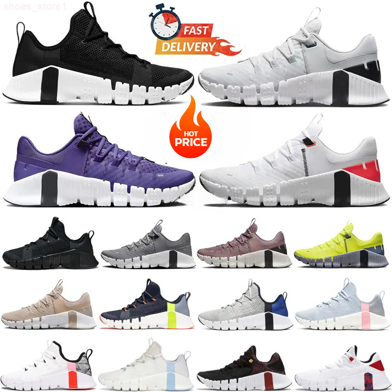 2025 Designer Running Shoes With Box Free Metcon 5 4 Marathon 5s Mens Womens Trainers Iron Grey Desert Sand University Gold Triple Black Leopard Outdoor Sneakers