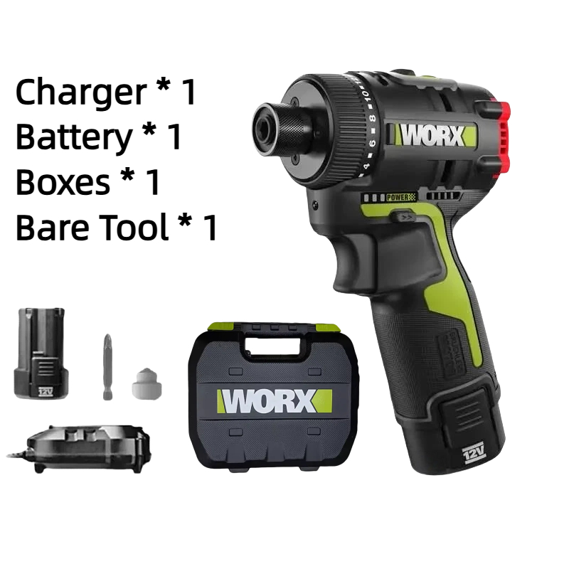 WORX 12V Brushless Driver Electromechanical Drill WU129 Lithium Battery Screwdriver Multifunctional Impact Screwdriver