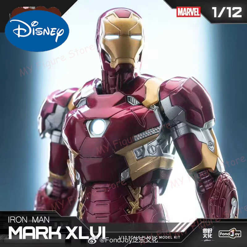 Disney NEW Fondjoy Iron Man MK46 Model Kit 1/12 Infinity Saga Ironman Mark 46 Assembly ABS Joint Movable Kid Toy Customized Gift W250710