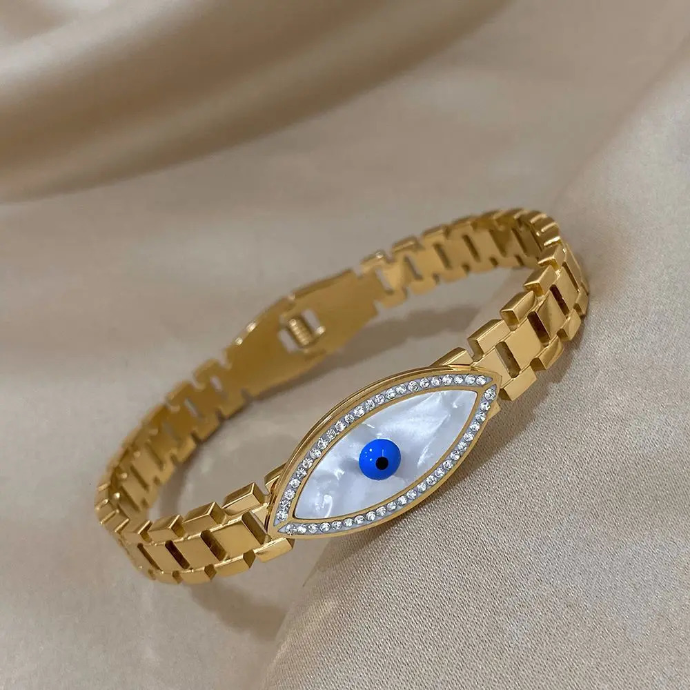 Greatera Stainless Steel Shell Charm Bracelet Bangles for Women Gold Plated Strap Chain Bracelets Waterproof Jewelry 250710