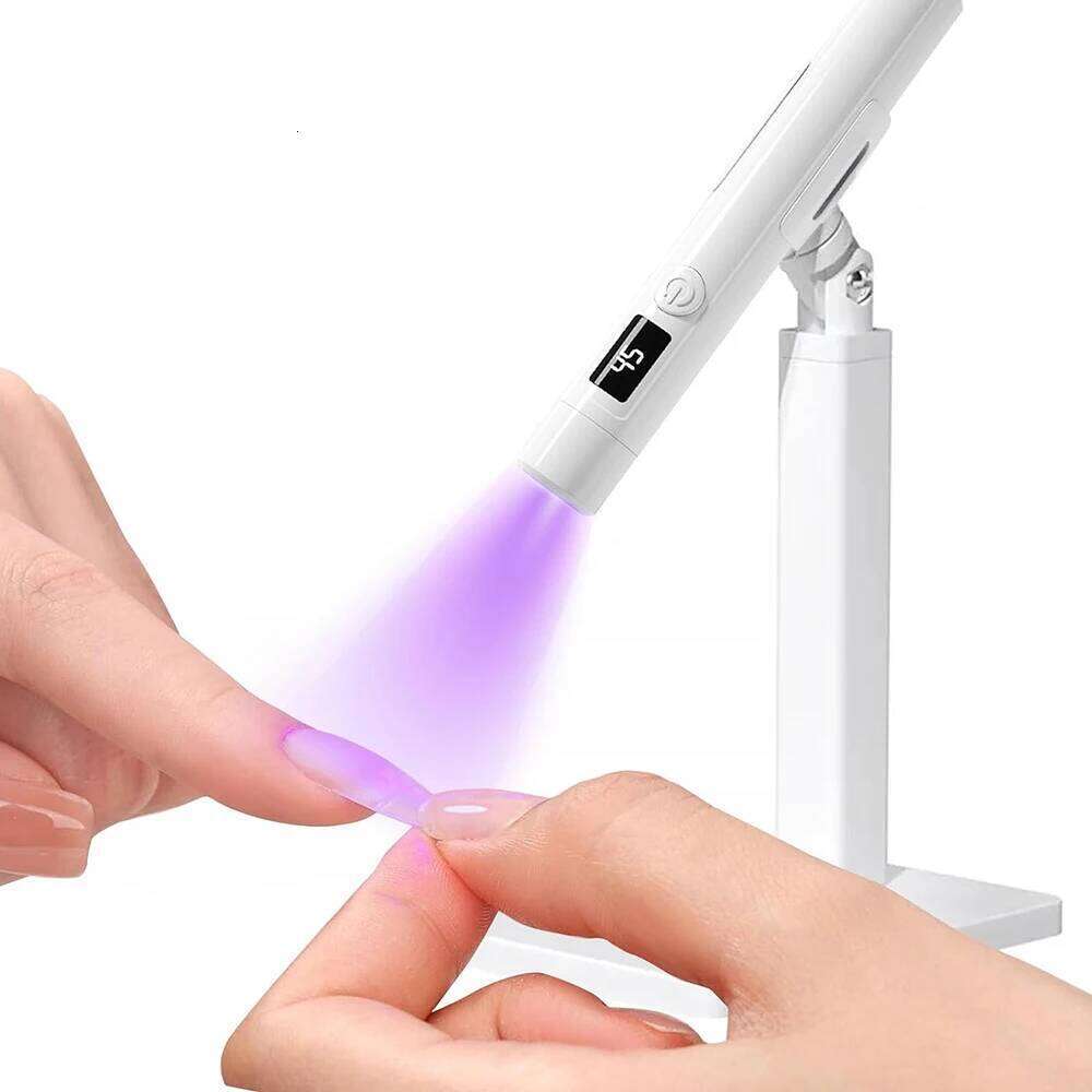 White Mini Handheld with Stand USB Rechargeable Nail UV Light Fast Curing for Gel Nails Portable Lamp X250710