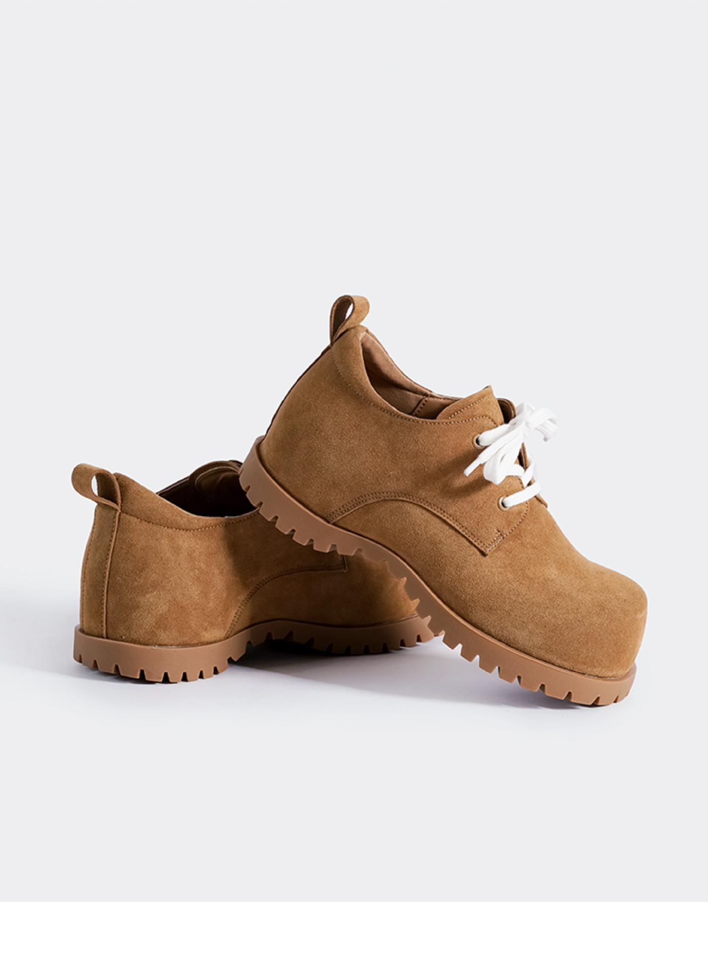 Stylish Fashion Women Leather Shoes Oversized Versatile Round Toe Leather Thick Sole Chunky Rock Gothic Shoes Leather Non-Slip Air Cushion Comfortable