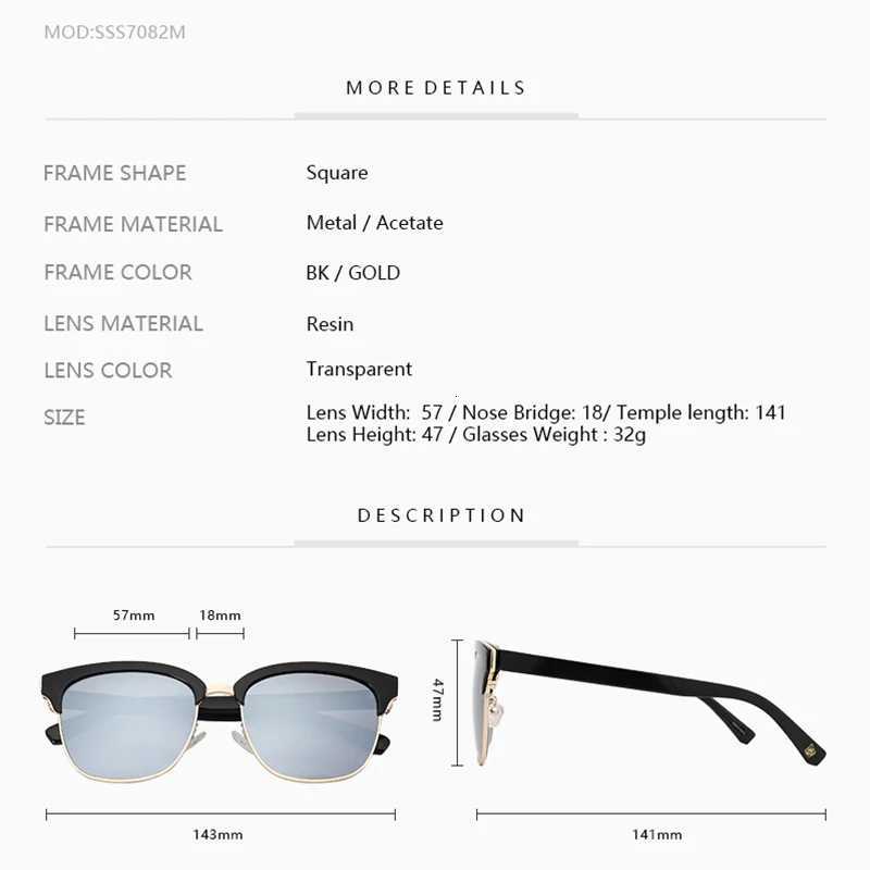 Zenotic Fashion Half Fe Polari Sunes High-Quality Acetate Busin Shade Unisex Square UV400 Certified Sun Es W250709