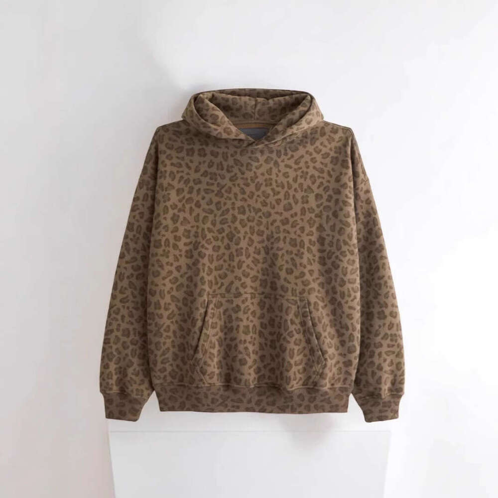 Autumn And Winter Leopard Print Hooded Sweatshirt Sports Style Casual Versatile B5