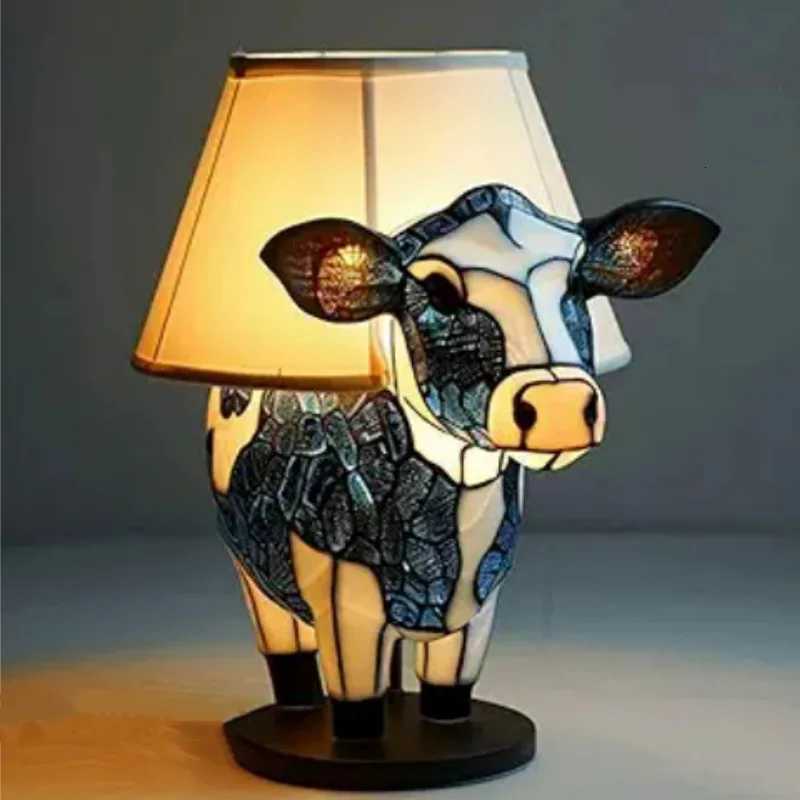 Animal Table Lamp SeriesStained Glass CatDragonWolfHorseOwlDolphinTurtleElephantMermaid Table Lamp Night Light Z250710