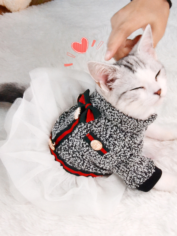 Dog Clothes for Small Dogs Autumn Outfit Cute Princess Style for Teddy Bears Trendy Medium Dog Autumn Winter Thickened Dress 250710