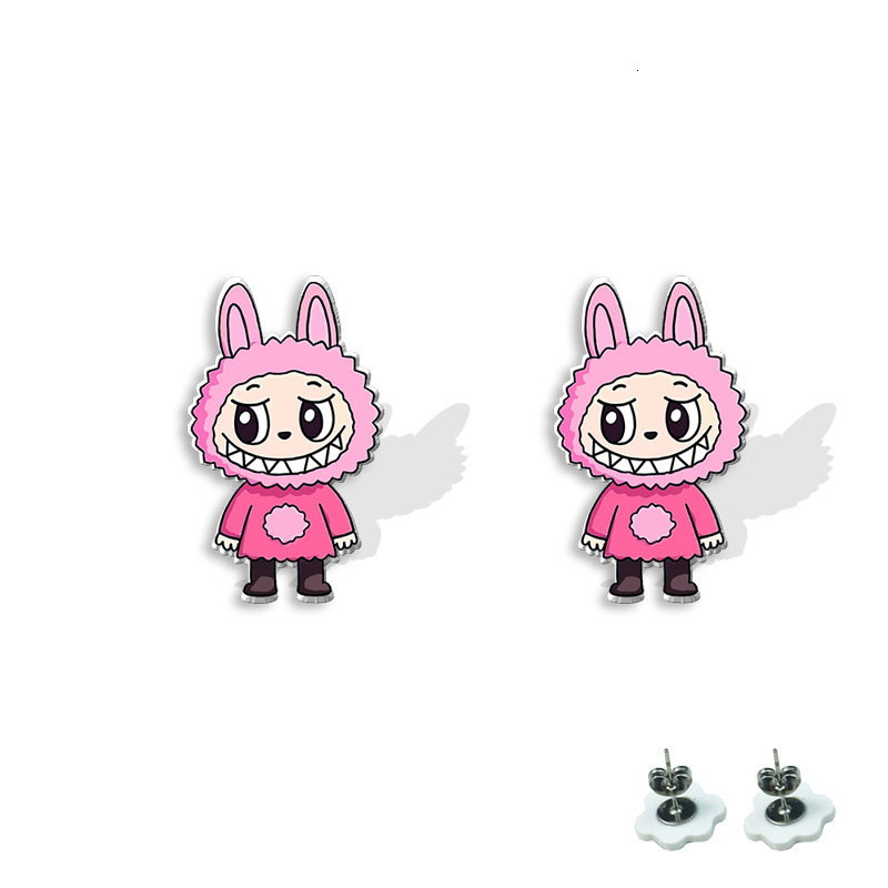 2025 new Acrylic Cute Animation Peripheral Stainless Steel Cartoon Creative Resin Stud Earrings 250710 Free shipping