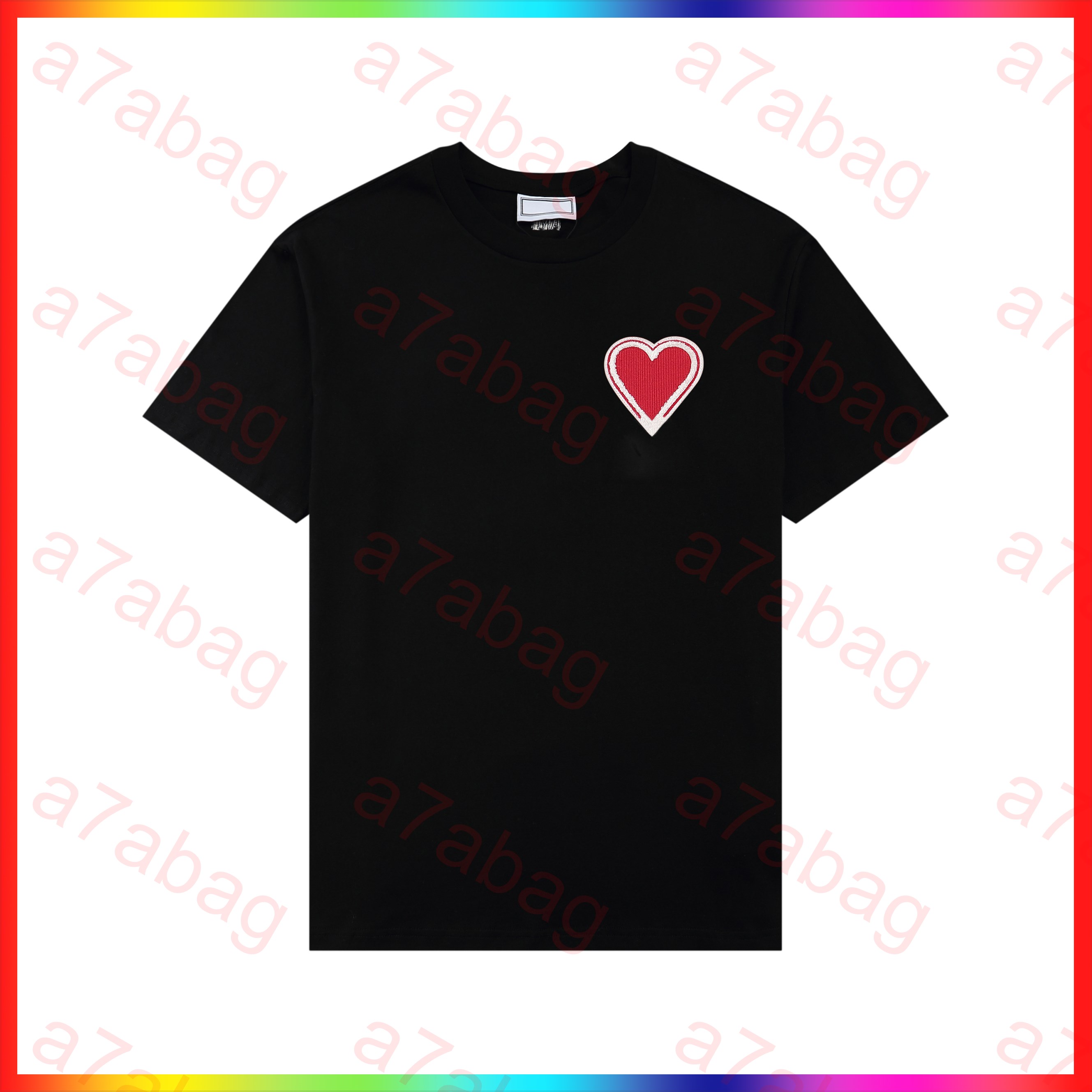 5A Mens t shirts 2025 Designer T-shirt Plus Tees Polos red love heart Round neck tshirt embroidered and printed polar style summer wear with street pure cotton T-shirt