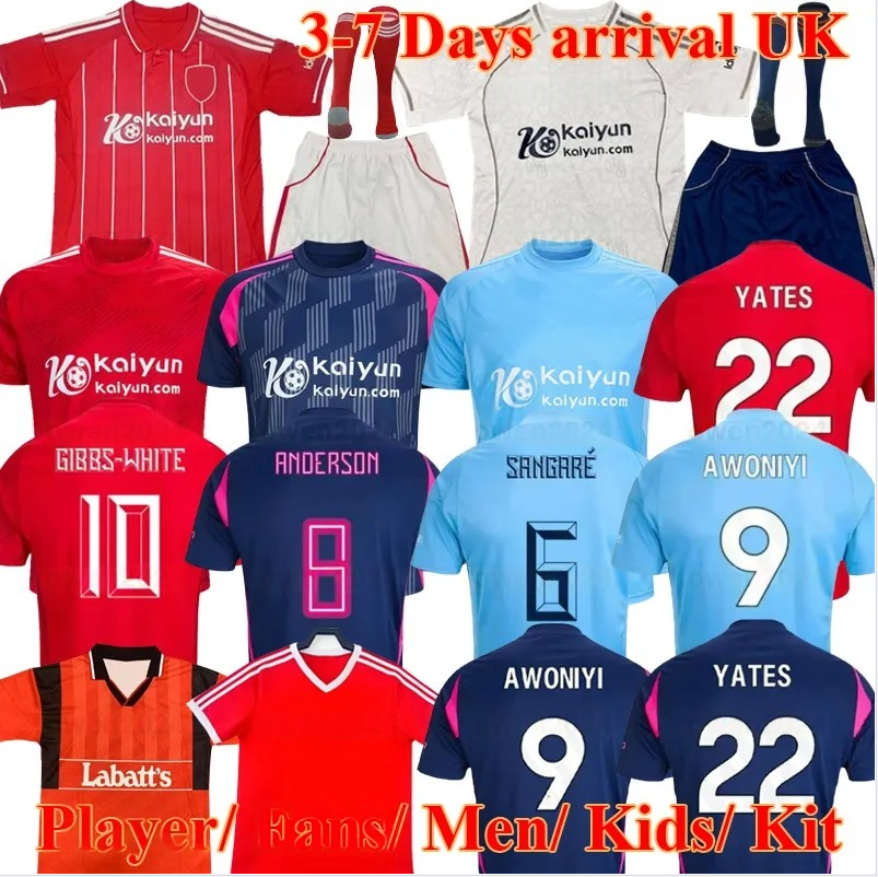 25 26 NoTTInghamS Forest LINGARD Soccer Jerseys GRABBAN Johnson Surridge 2025 2026 Men kids Forest Awoniyi AMEOBI KROVINOVIC ELANGA Football Shirts Men Kids Kit