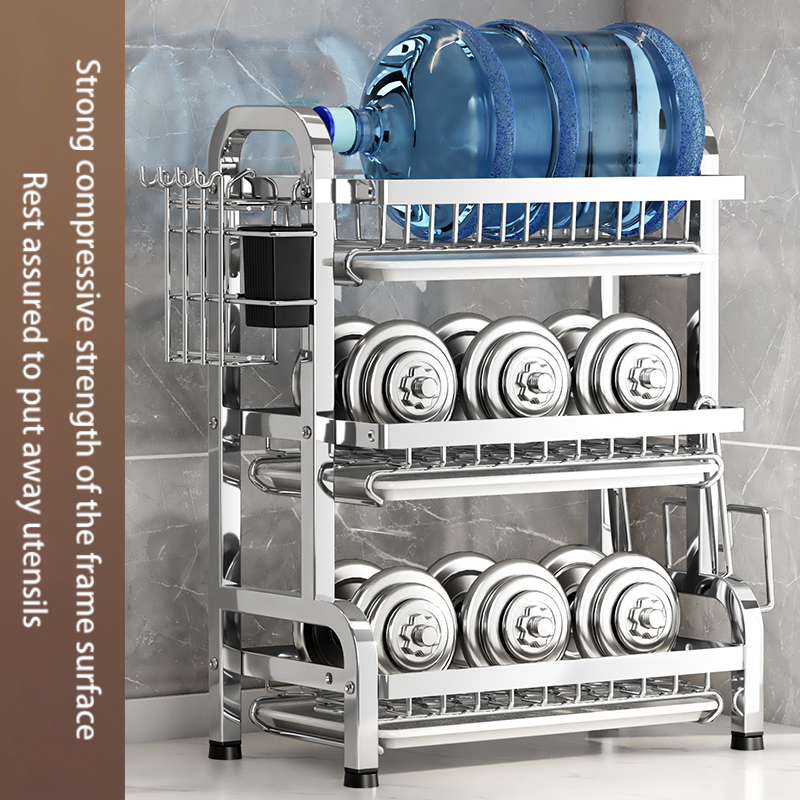 Kitchen storage rack Durable Kitchen Organizer: Multipurpose Stainless Steel Dishware Racks for Plates & Bowls