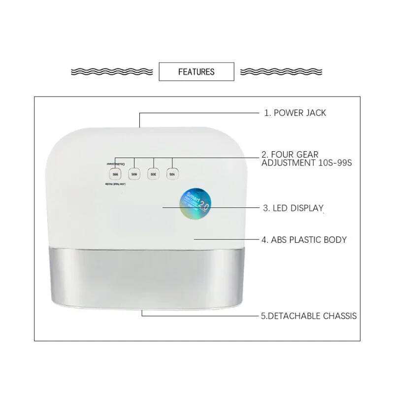 Dryer 2.0 48W UV LED Lamp with Smart Memory Invisible Digital Timer Display Nail Drying hine X250709