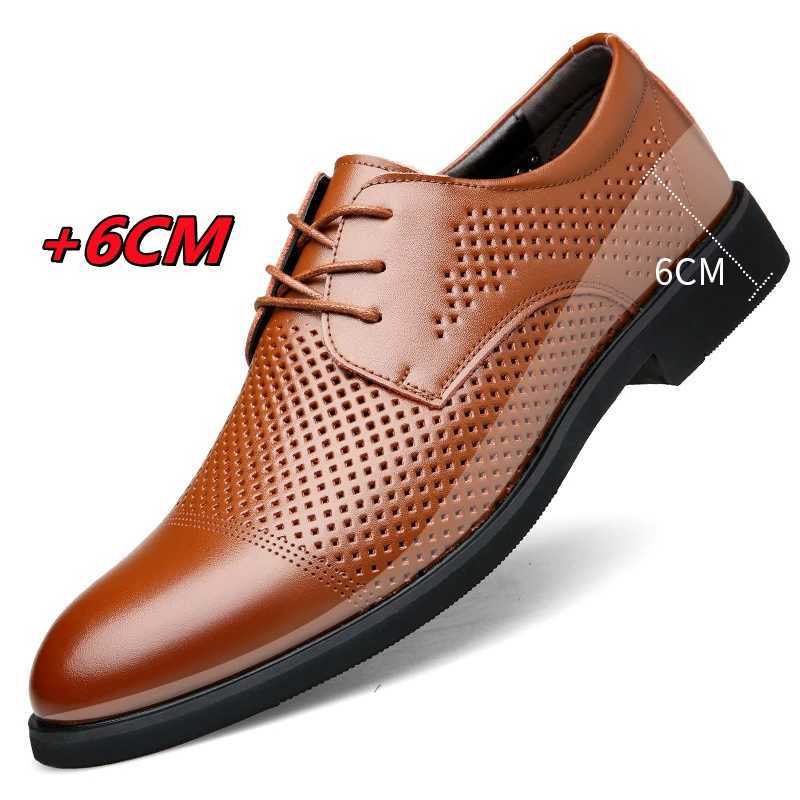 FUQIAO Formal Height Increasing Shoes Man Taller Elevator 6CM Invisible Insole For Men Heighten Increased Oxfords Business LiftXJ250710