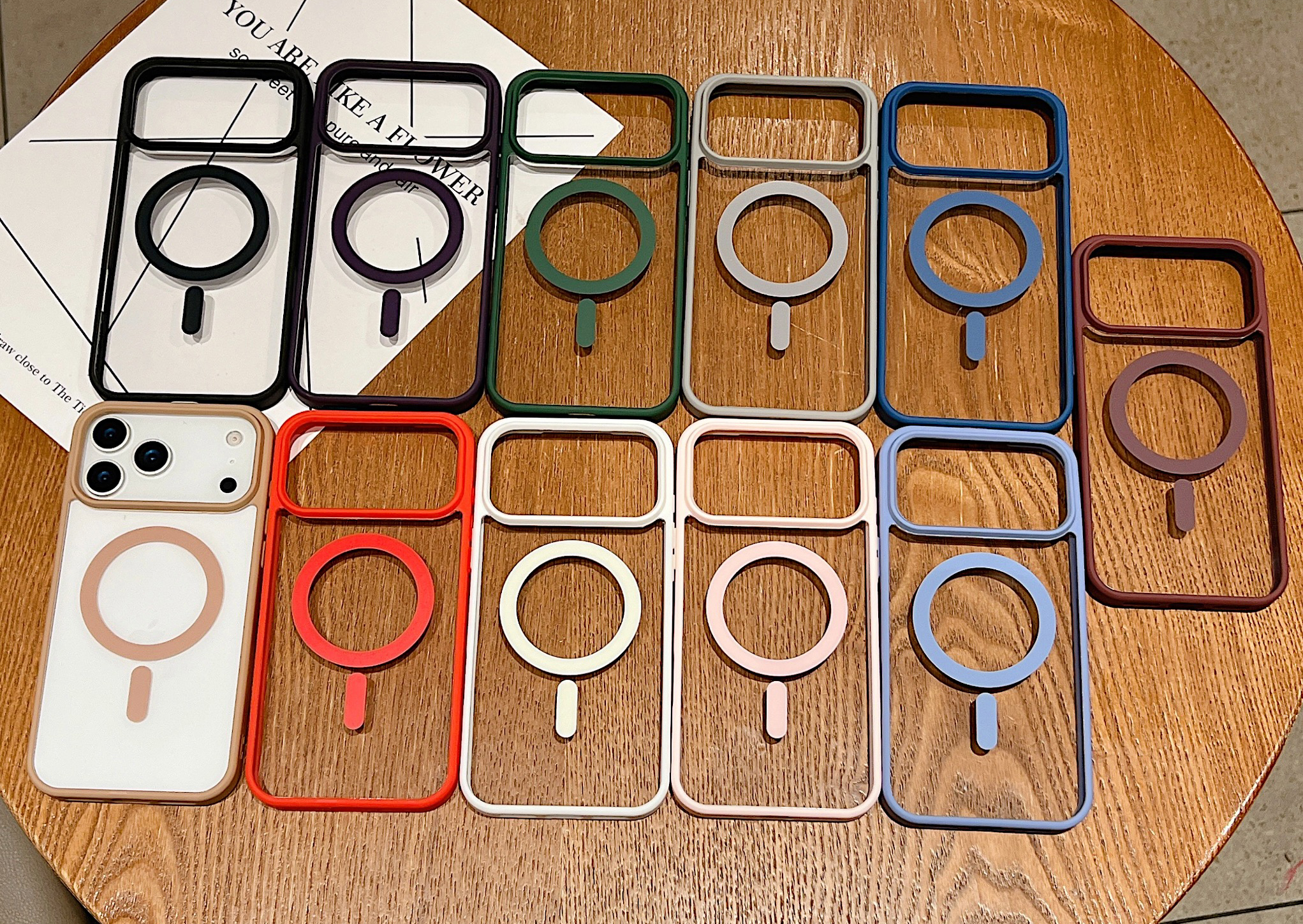 S25 Desert Gold Cases For Iphone 17 Air 16 Plus 15 14 13 12 11 Pro Max Samsung S24 Ultra S23 FE Magnet Wireless Charging Hybrid Color Hard Acrylic PC 