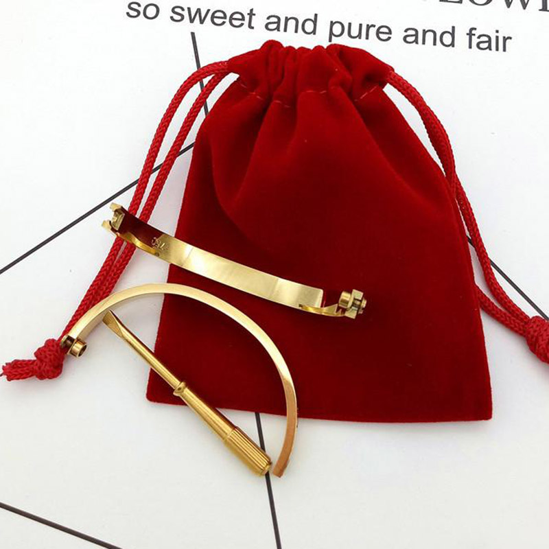 Full Diamond Stainless Steel Fashion Womens Mens iced out Bracelets Cuff Bangles Screwdriver Jewelry Bracelet iced out