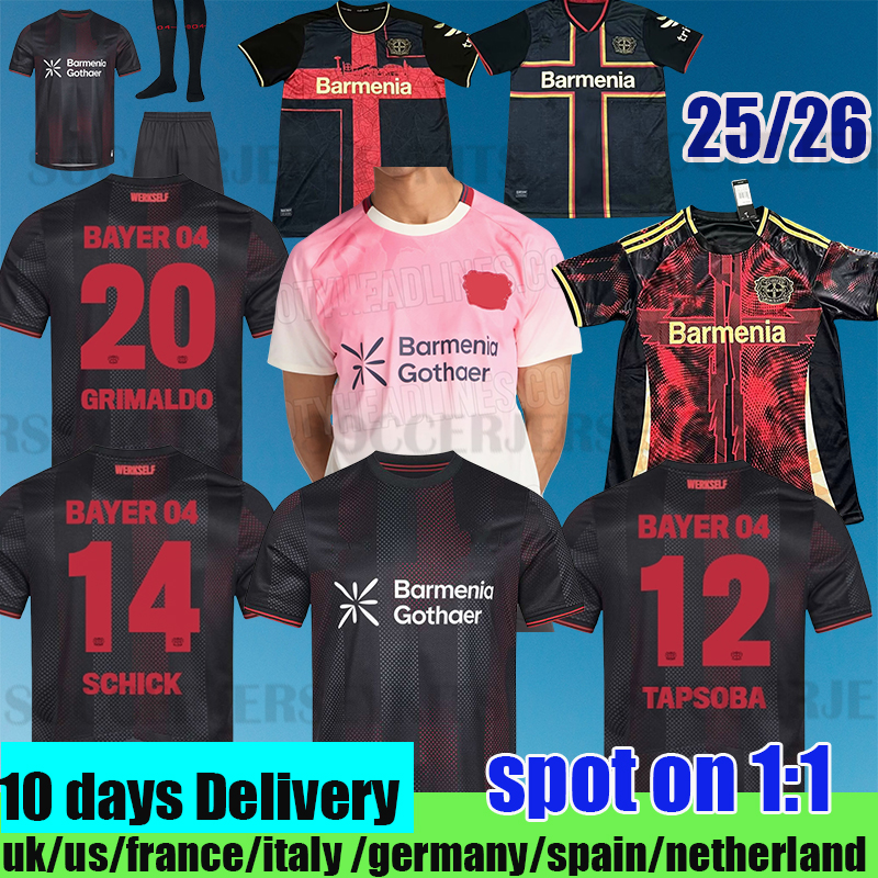 Bayer Leverkusens Jerseys 25 26 men kids kit Wirtz Champion Leverkusens Trikot Paulo Schick Football Shirt bayer 04 Kits Special Kit bayer trikot player