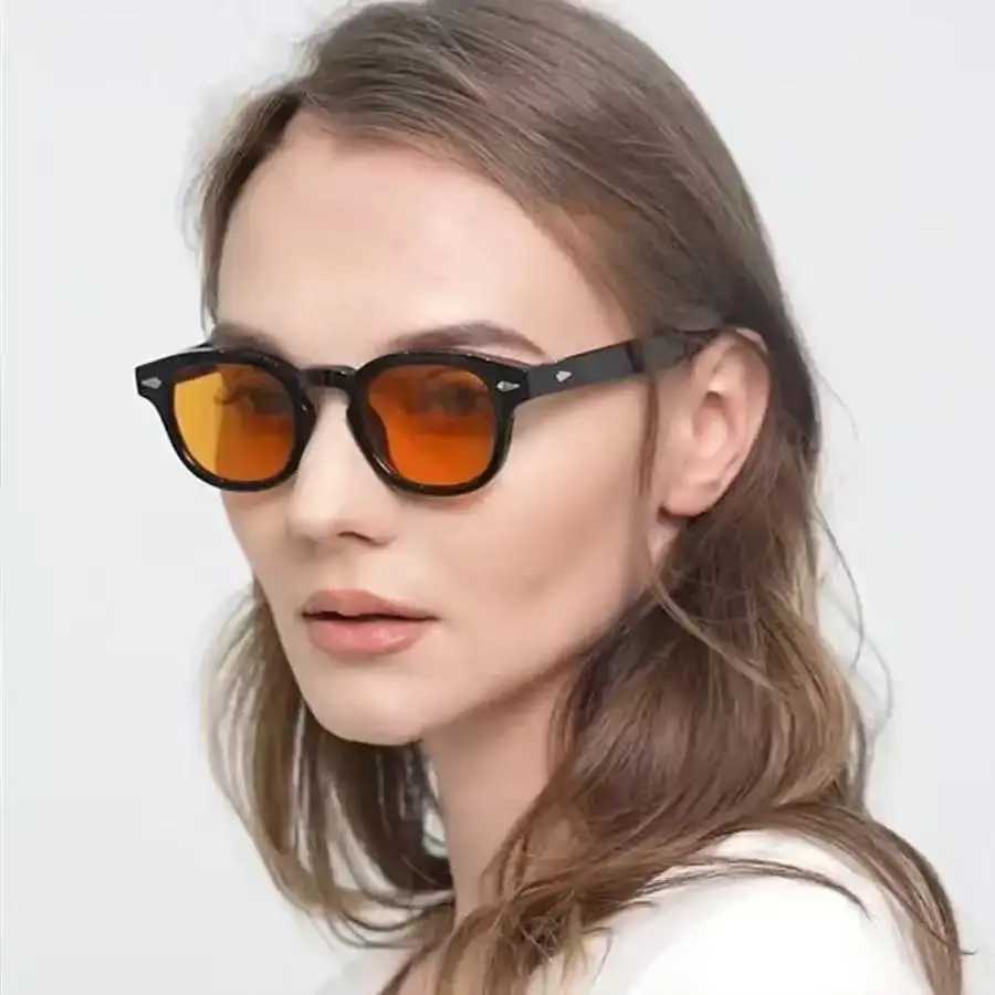 Popar Japanese Handmade Womens Sunglasses Mens UV400 Womens Retro Acetate Round Sunglasses W250709